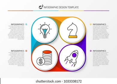 Infographic design template with 4 steps. Vector illustration