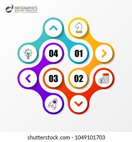 Infographic design template with 4 steps. Vector illustration