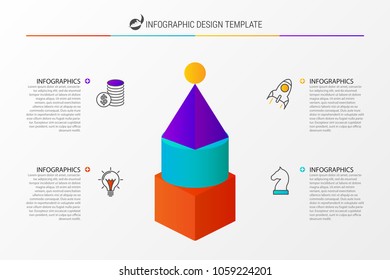 Infographic design template with 4 steps. Vector illustration
