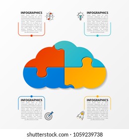 Infographic design template with 4 steps. Vector illustration