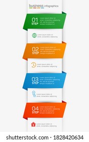 Plantilla de diseño infográfico con 4 pasos. Se puede utilizar para diseño de flujo de trabajo, diagrama, banner, diseño web