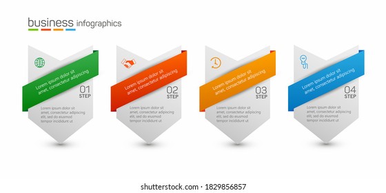 Infographic design template with 4 steps
