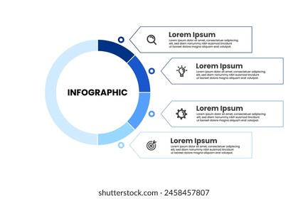 Infographic design template with 4 steps, options or sections. Vector