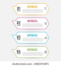 Infographic design template with 4 steps, options. can be used for workflow diagram, info chart, web design. vector illustration.