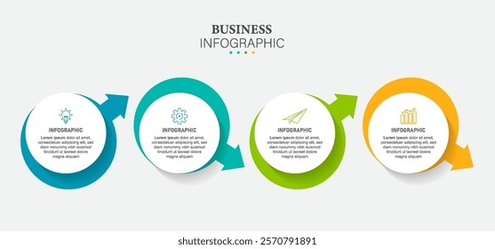 Infographic design template with 4 steps processes. Can be used for presentations banner, workflow layout, process diagram, flow chart, info graph