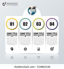 Infographic design template with 4 steps. Business concept. Vector illustration
