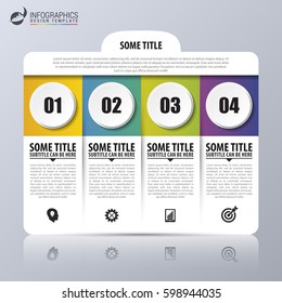 Infographic design template with 4 steps. Business concept. Vector illustration