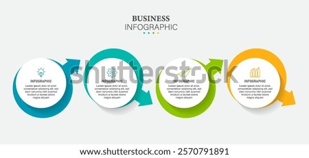 Infographic design template with 4 steps processes. Can be used for presentations banner, workflow layout, process diagram, flow chart, info graph
