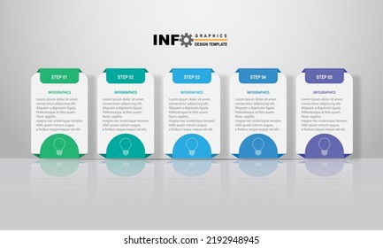 infographic design template with 5 option or steps.