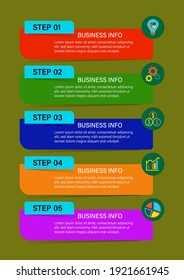 Infographic design template with 5 options or steps