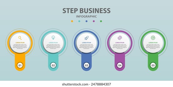 infographic design template with 5 options or steps