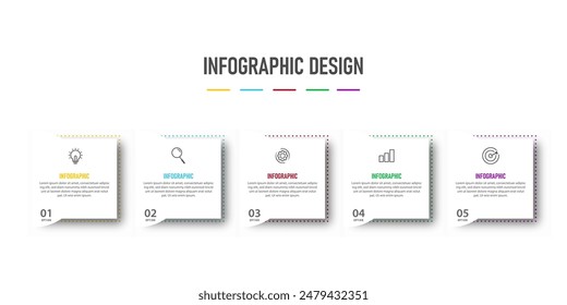 Infographic design template with 5 options or steps can be used for workflow diagram, info chart, web design. vector illustration.