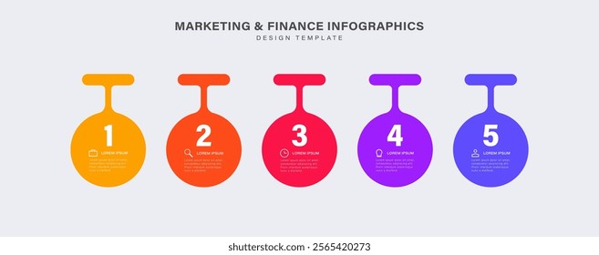 Infographic design template with 5 options or steps. Trendy vector design