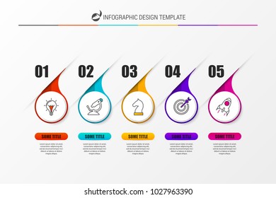 Infographic design template with 5 steps. Vector illustration