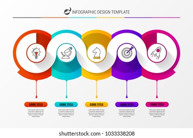 Infographic design template with 5 steps. Vector illustration