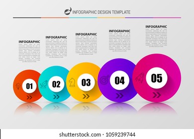 Infographic design template with 5 steps. Vector illustration