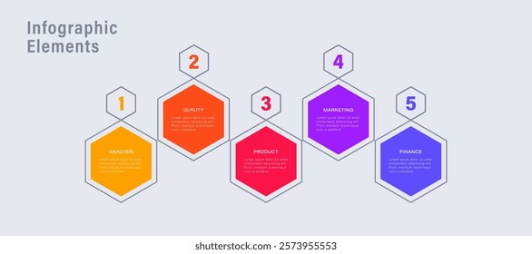 Infographic Design Template with 5 steps or options.