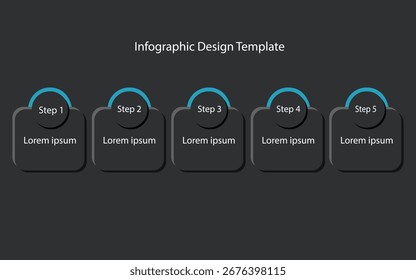Infografía Plantilla de diseño, 5 pasos, 6 pasos 