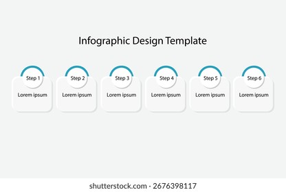 Modelo de design infográfico, 5 etapas, 6 etapas 