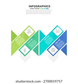 Infographic design template with 5 steps options, diagonal elements, and business icons. Modern vector design for workflow, presentation, and data visualization.