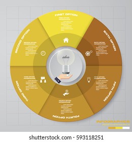 Infographic design template 6 options pie chart and business concept. EPS10.