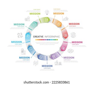 Infographic design template with 9 options, Can be used for process diagram, presentations, workflow layout, banner, flow chart, info graph.