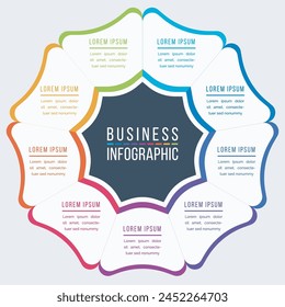 Infografik Design Vorlage 9 Schritte, Objekte, Elemente oder Optionen Informationen Wirtschaft Infografik Vorlage