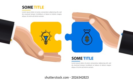 Infographic design template. Agreement between two traders. Vector illustration