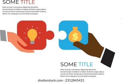 Infographic design template. Agreement between two traders. Vector illustration