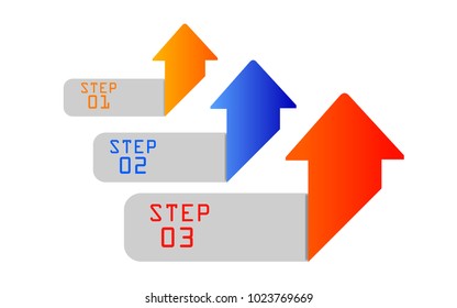 Infographic design template arrows and three steps