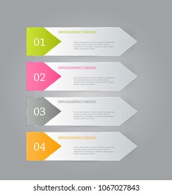 Infographic design template. Banner tabs for flyer presenation brochure book education business. Vector illustration.