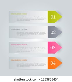 Infographic design template. Banner tabs for flyer presenation brochure book education business. Vector illustration.