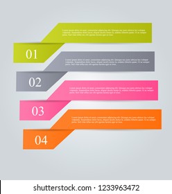 Infographic design template. Banner tabs for flyer presenation brochure book education business. Vector illustration.