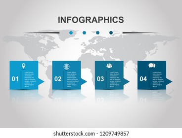 Infographic design template banners with reflect, stock vector
