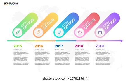 infographic design template for business 6 step. modern mind map diagram. premium six option timeline diagram in multi color flat design in vector