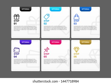 infographic design template for business 6 step. modern mind map diagram. premium six option timeline diagram in multicolor flat design in vector