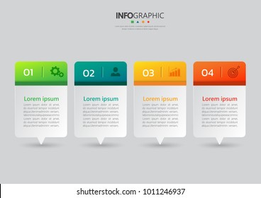 Infographic design template, Business concept with 4 steps or options, can be used for workflow layout, diagram, annual report, web design. Creative banner,