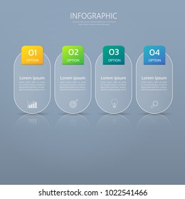 Infographic design template, business concept with 4 steps or options, can be used for workflow layout, diagram, annual report, web design.Creative banner, label vector