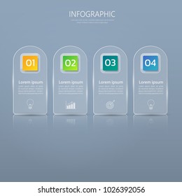 Infographic design template, business concept with 4 steps or options, can be used for workflow layout, diagram, annual report, web design.Creative banner, label vector.