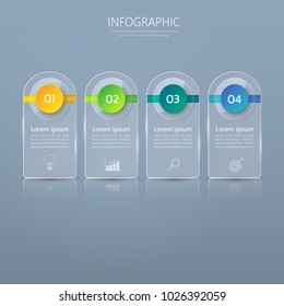 Infographic design template, business concept with 4 steps or options, can be used for workflow layout, diagram, annual report, web design.Creative banner, label vector.