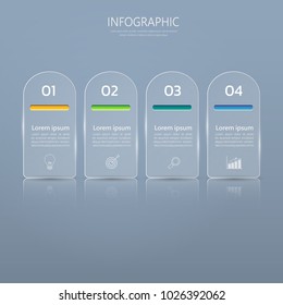Infographic design template, business concept with 4 steps or options, can be used for workflow layout, diagram, annual report, web design.Creative banner, label vector.