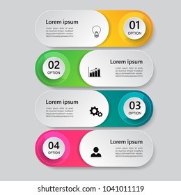Infographic design template, Business concept with 4 steps or options, can be used for workflow layout, diagram, annual report, web design. Creative banner,label vector.