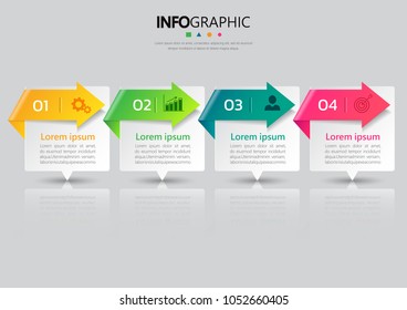 Infographic design template, Business concept with 4 steps or options, can be used for workflow layout, diagram, annual report, web design. Creative banner,label vector.