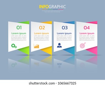 Infographic design template, Business concept with 4 steps or options, can be used for workflow layout, diagram, annual report, web design. Creative banner,label vector.