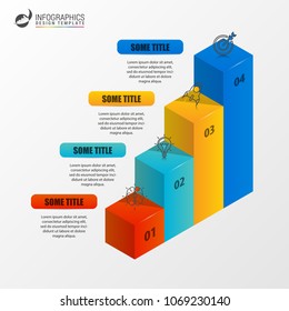 Infographic design template. Business concept with 4 columns. Vector illustration