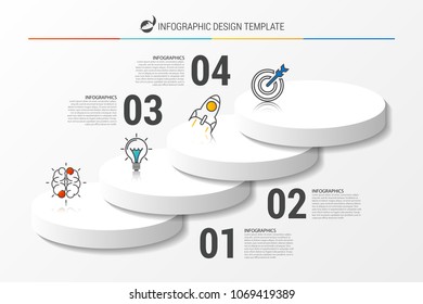 Infographic design template. Business concept with 4 options. Vector illustration