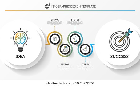 Infographic design template. Business concept with 4 steps. Can be used for workflow layout, diagram, banner, webdesign. Vector illustration