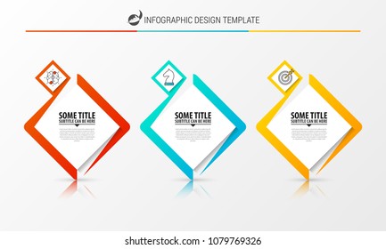 Infographic design template. Business concept with 3 steps. Can be used for workflow layout, diagram, banner, webdesign. Vector illustration