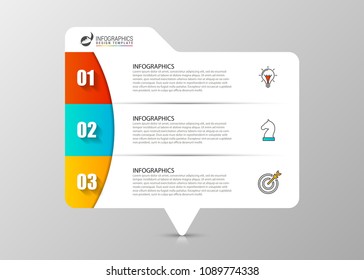 Infographic design template. Business concept with 3 steps. Can be used for workflow layout, diagram, banner, webdesign. Vector illustration