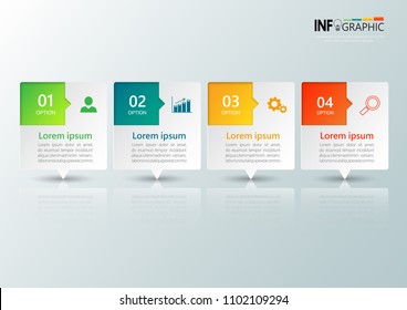 Infographic design template, Business concept with 4 steps or options, can be used for workflow layout, diagram, annual report, web design. Creative banner,label vector.
